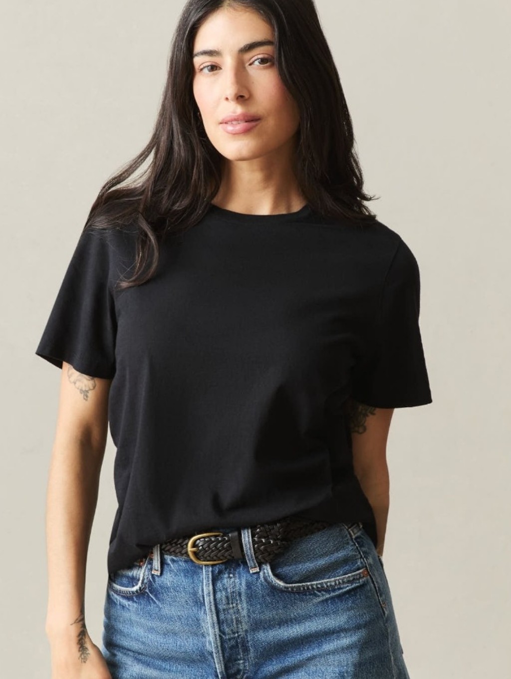 American Giant Black Classic Cotton Crew Tee New Small